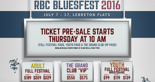RBC Ottawa Bluesfest 2016 Presale