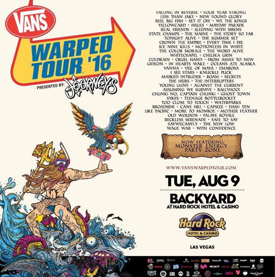 2016 Vans Warped Tour Lineup Leaked Poster