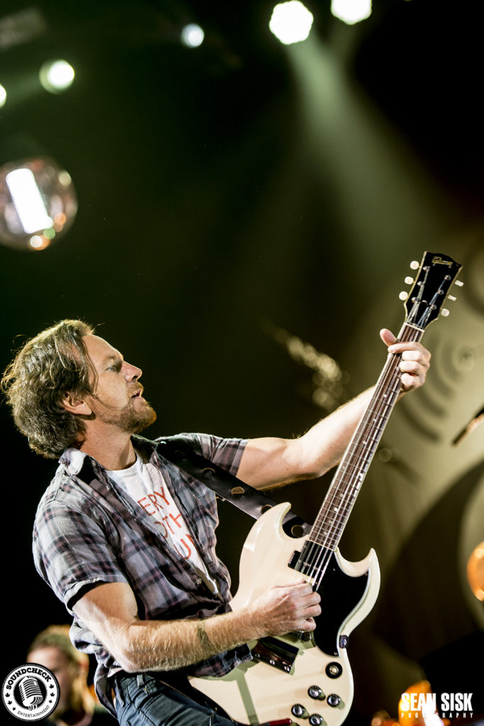 Eddie Vedder of Pearl Jam photo by Sean Sisk for Sound Check Entertainment