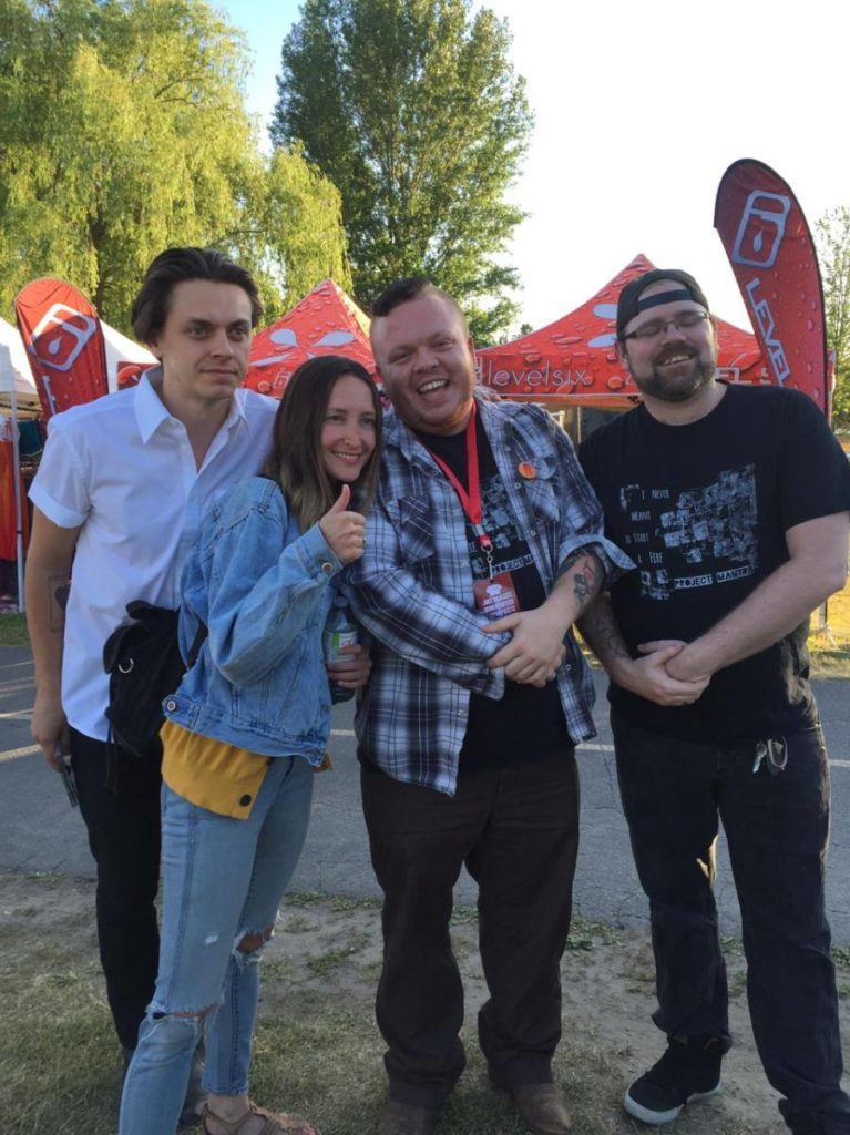 Pictured Peter and Leah of July Talk hang out with Leigh and Justin Steacy at the Ottawa Dragon Boat Festival