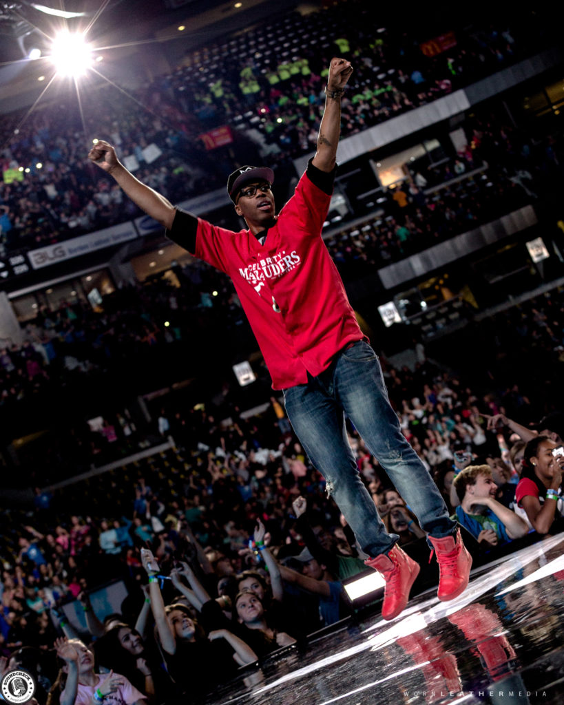 Kardinal Offishall takes part in WE Day celebrations at Canadian Tire Centre in Ottawa photo by Dave DiUbaldo