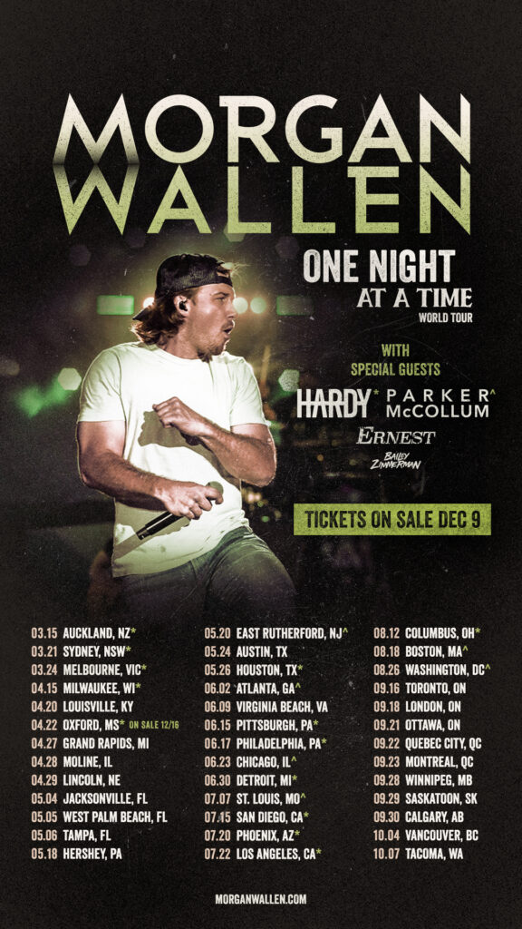 WALLEN ANNOUNCES 2023 ONE NIGHT AT A TIME WORLD TOUR Sound